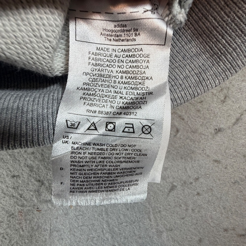 Adidas Women's Full Zip Hoodie Heather Gray French Terry Sweatshirt M - Picture 3 of 8
